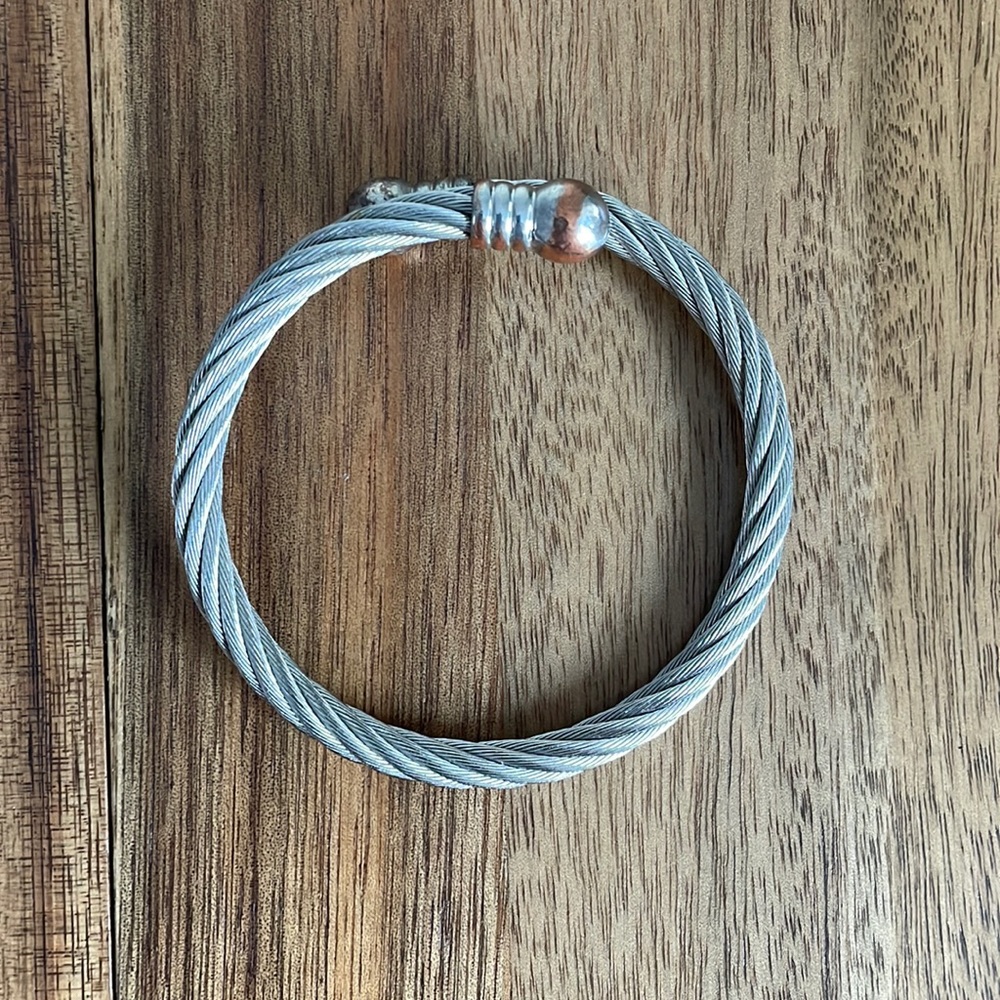 Silver Twisted Bangle Bracelet